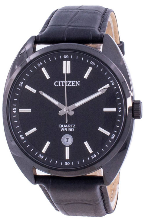 Citizen Black Dial Leather Strap Quartz BI5095-05E Men's Watch