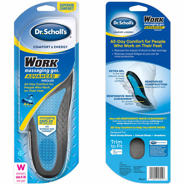 Dr. Scholl s Women s Work Massaging Gel Advanced Insoles All Day