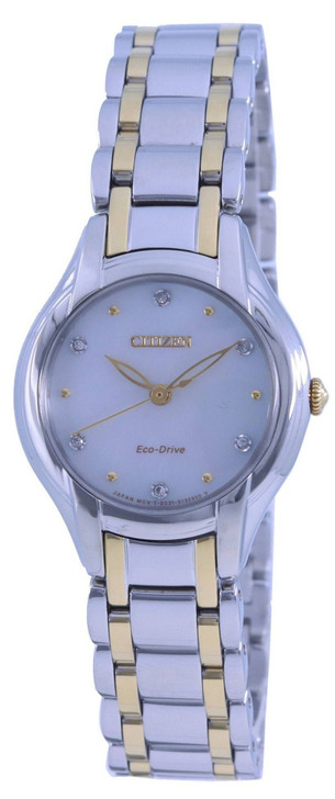 Citizen Diamond Accents Two Tone Stainless Steel Eco-Drive EM0284-51D Women's Watch