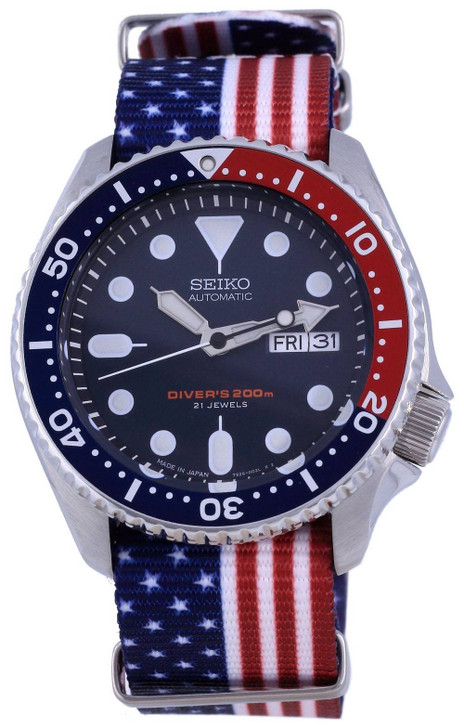 Seiko Automatic Diver's Polyester Japan Made SKX009J1-var-NATO27 200M Men's Watch