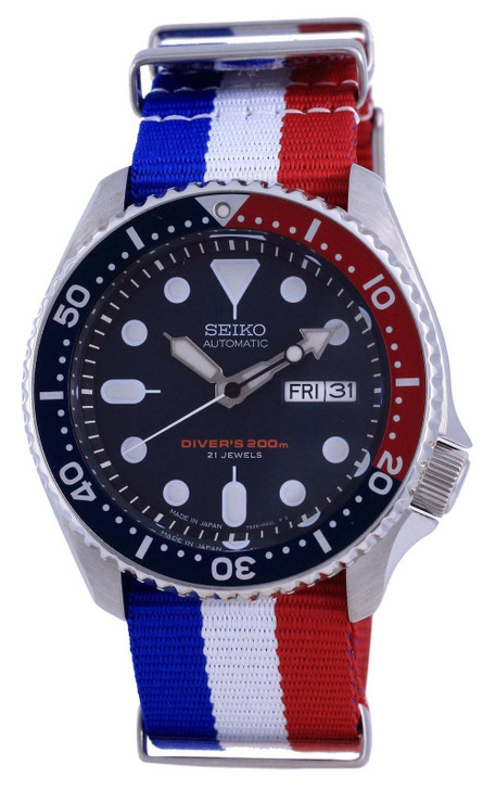 Seiko Automatic Diver's Polyester Japan Made SKX009J1-var-NATO25 200M Men's Watch