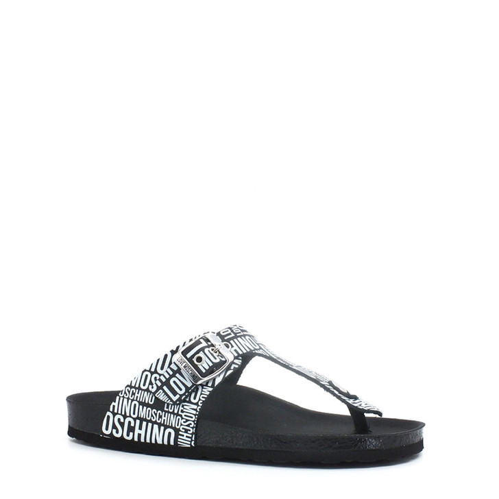 Love Moschino Women Leather Sandals, Black (125723)