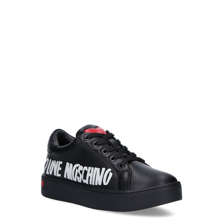 Love Moschino Women Leather Sneakers, Black (121326)