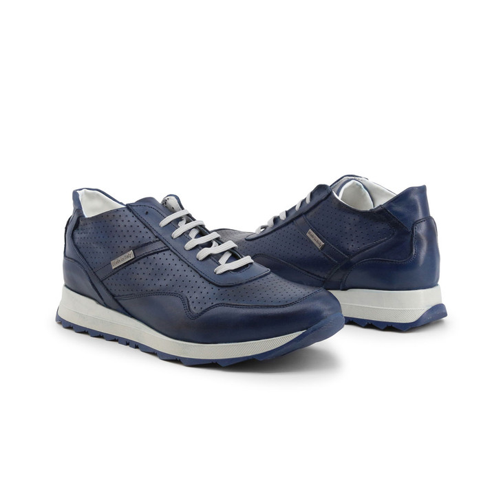 Duca di Morrone Men Leather Sneakers, Blue (114562)