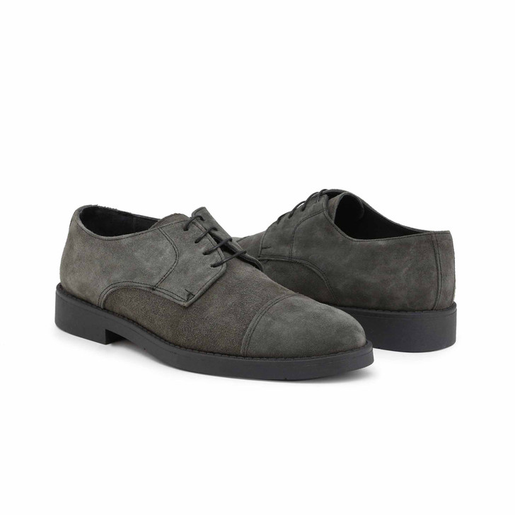 Duca di Morrone Men Suede Lace up, Grey (112709)