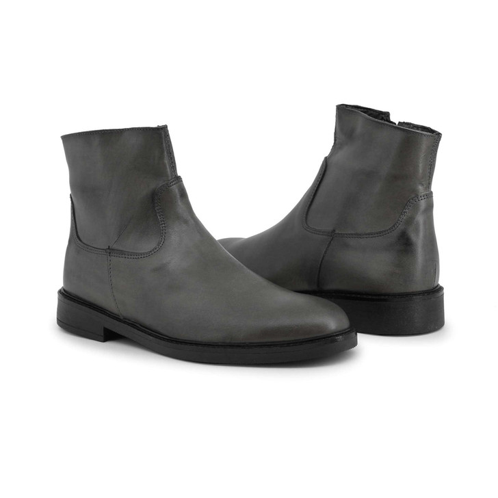 Duca di Morrone Men Leather Ankle boots, Grey (109614)