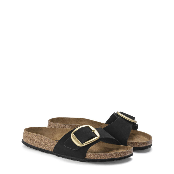 Birkenstock Women Leather Flip Flops, Black (136126)