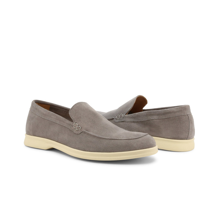 Duca di Morrone Men Suede Moccasins, Grey (133460)