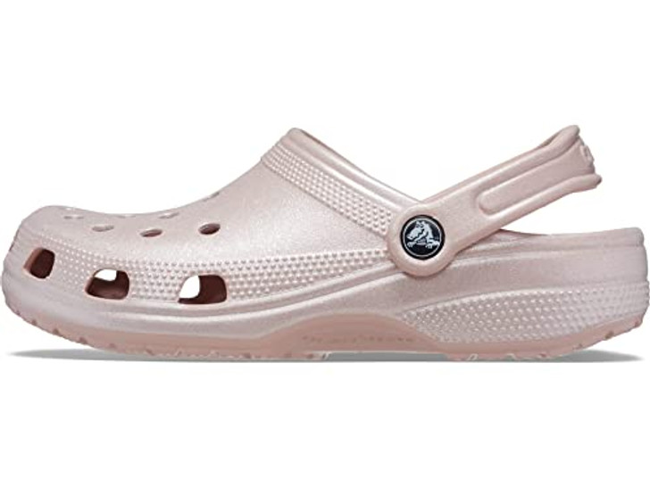 Crocs Unisex-Adult Classic Sparkly Clog, Metallic and Glitter Shoes, Pink Clay, 12 Men/14 Women
