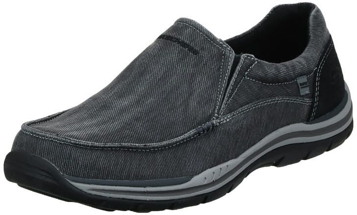 Skechers Men's Expected Avillo Moccasin, Black, 11 EE US