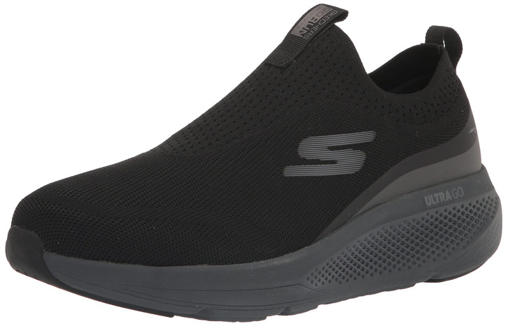Skechers Men's GOrun Elevate-Athletic Slip-On Workout Running Shoe Sneaker with Cushioning, Black, 12 X-Wide