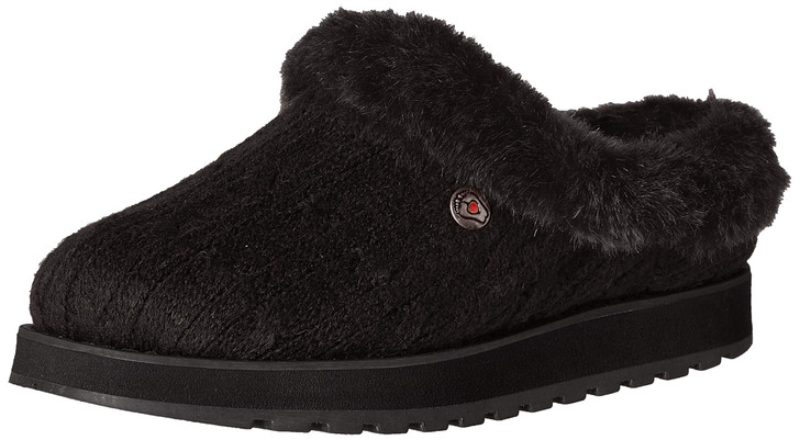 Skechers womens Keepsakes - Ice Angel Slipper, Black/Black, 8 Wide US