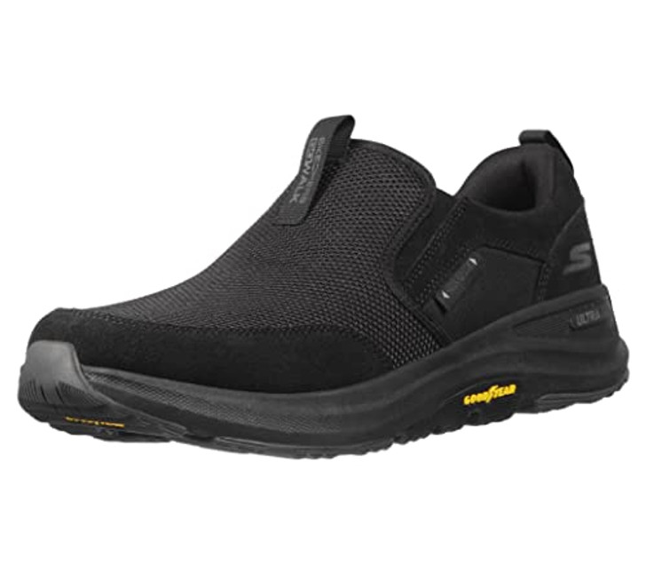 Skechers Men's Go Walk Outdoor-Athletic Slip-On Trail Hiking Shoes with Air Cooled Memory Foam Sneaker, Black, 10 X-Wide
