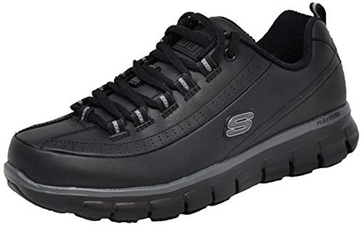 Skechers for Work Women's Sure Track Trickel Slip Resistant Work Shoe, Black, 8.5 XW US