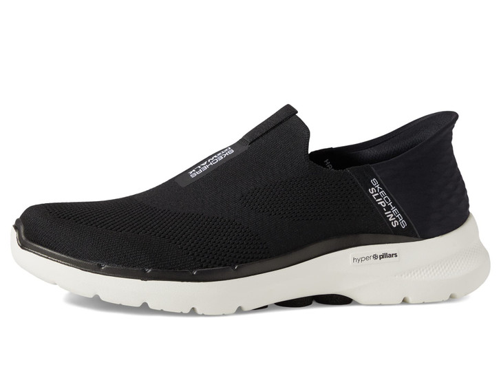 Skechers Men's Gowalk 6 Slip-Ins-Athletic Slip-On Walking Shoes | Casual Sneakers with Memory Foam, Black/White, 11.5 X-Wide