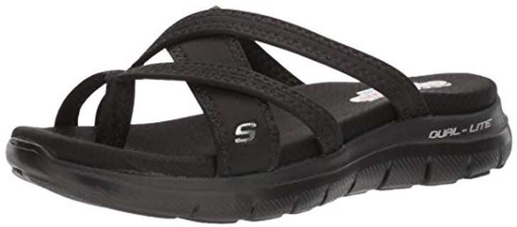 Skechers Cali Women's Flex Appeal 2.0-Start up Sport Sandal,black/black,10 M US