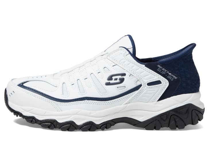 Skechers Men's Afterburn M. Fit Grill Captain Loafer, White/Navy, 10