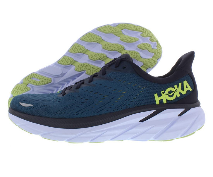 HOKA Clifton 8 Mens Sneakers, 11.5 US, Blue Coral/Butterfly