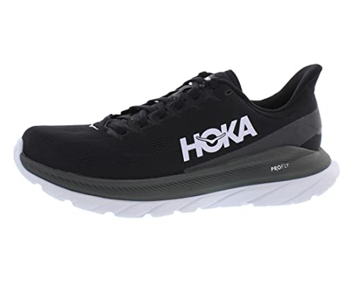 HOKA Mach 4 Mens Shoes, 8 US, Black/Dark Shadow