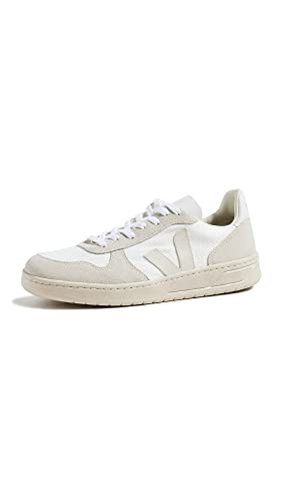 Veja Men's V-10 Mesh Sneakers, White Natural Pierre, 9 Medium US