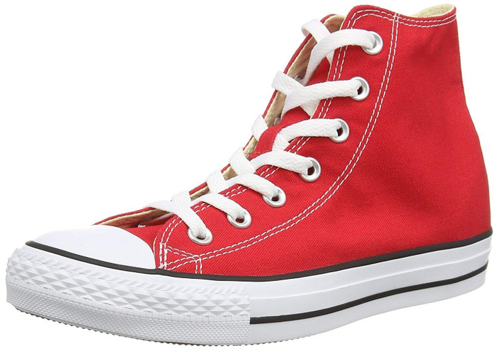 Converse Unisex Chuck Taylor Classic High Top Canvas Sneakers, Red, 11.5 Women/9.5 Men