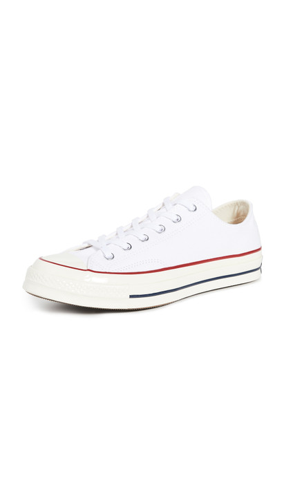 Converse Men's Chuck Taylor '70s Low Top Sneakers, White/Garnet/Egret, 10 Medium US