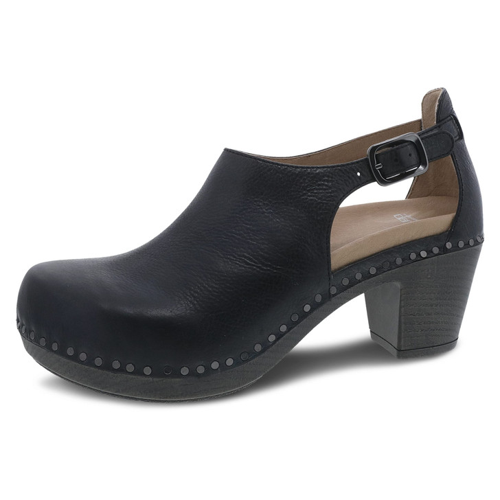 Dansko Sassy Stylish Upfront Closed Toe - Energy Return Footbed with Added Arch Support, Great for All-Seasons Style Black Milled Burnished 6.5-7 M US