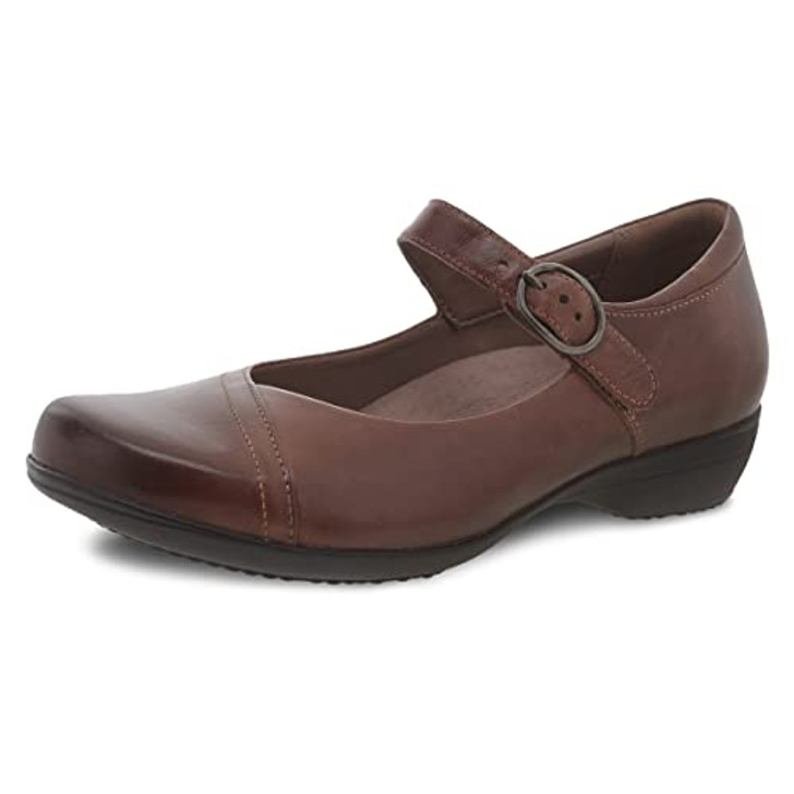 Dansko Fawna Mary Jane for Women - Cute, Comfortable Shoes with Arch Support - Versatile Casual to Dressy Footwear with Buckle Strap - Lightweight Rubber Outsole, Chestnut, 8.5-9 M US