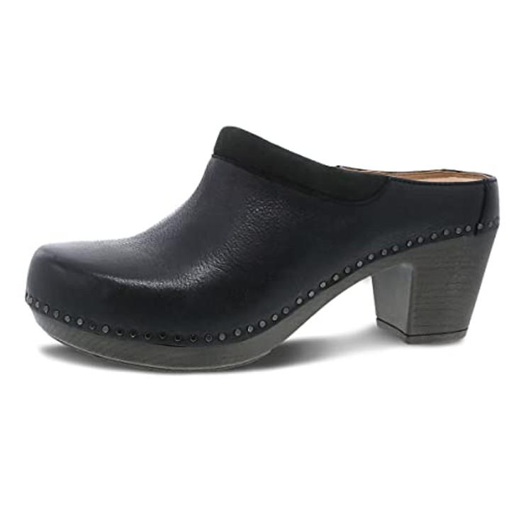 Dansko Sammy Stylish Mule Clog - Energy Return Footbed with Added Arch Support - Lightweight PU Outsole for Long-Lasting Wear - Great for All-Seasons Style Black Milled Burnished 8.5-9 M