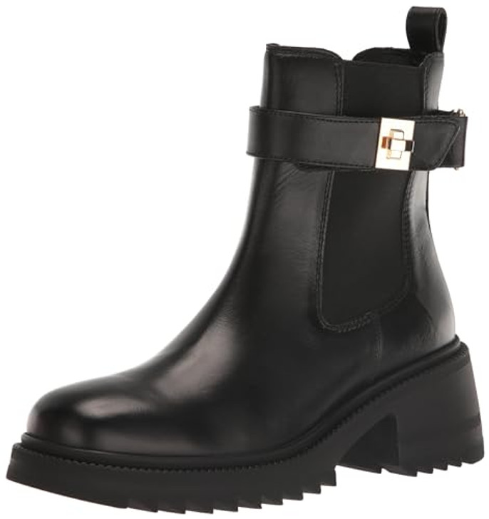 Steve Madden Women's Gates Ankle Boot, Black Leather, 7