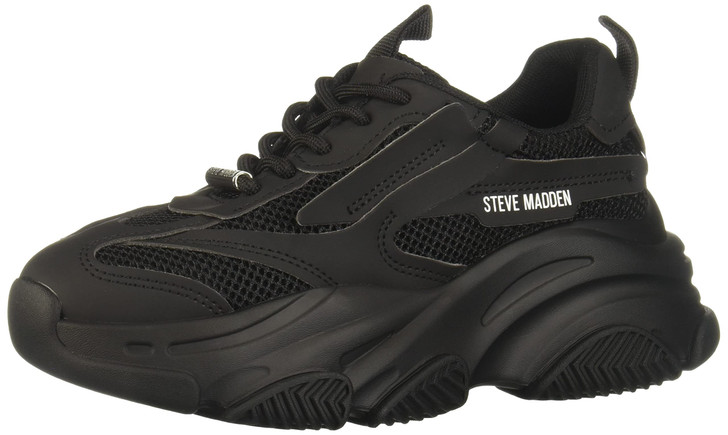 Steve Madden Women's Possession Sneaker, Black, 7.5