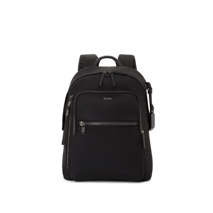 TUMI - Voyageur Halsey Backpack - Women's Lightweight Everyday and Travel Bag - 14.5" X 11.5" X 5.5" - Holds Up to 14" Screen - Black & Gunmetal