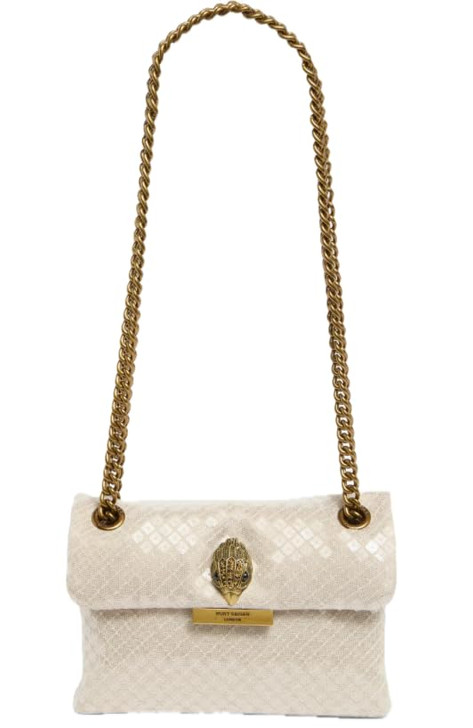 Kurt Geiger London Mini Brixton Leather Shoulder Bag Crossbody (Cream Sequin)