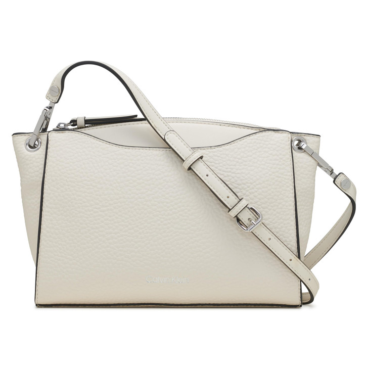 Calvin Klein Garnet Top Zip Crossbody, Cherub White, One Size
