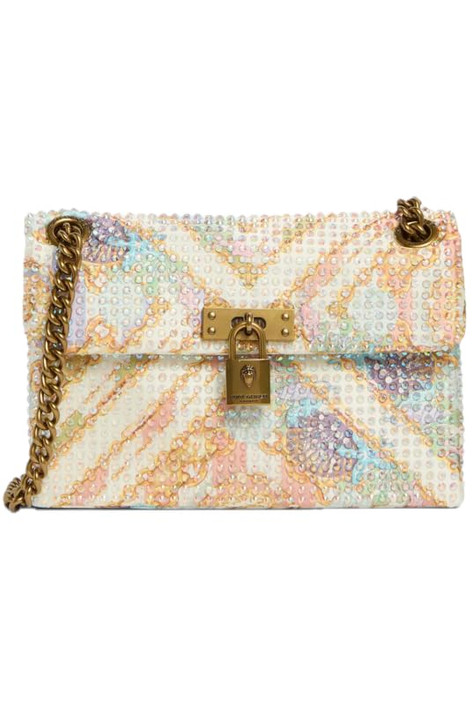 Kurt Geiger London Mini Brixton Leather Shoulder Bag Crossbody (Cream Cristal)