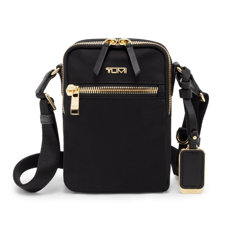 TUMI - Voyageur Persia Crossbody - Nylon Crossbody Travel Shoulder Bag for Women & Men - Stain- & Water-Resistant Fabric - Black & Gold