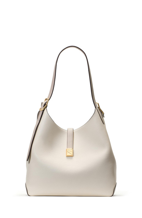 kate spade new york Deco Pebbled Leather Large Shoulder Bag, Cashew Milk Multi