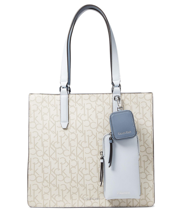 Calvin Klein Gene Modular Signature Tote, Vanilla/Khaki/Ice/Flintstone