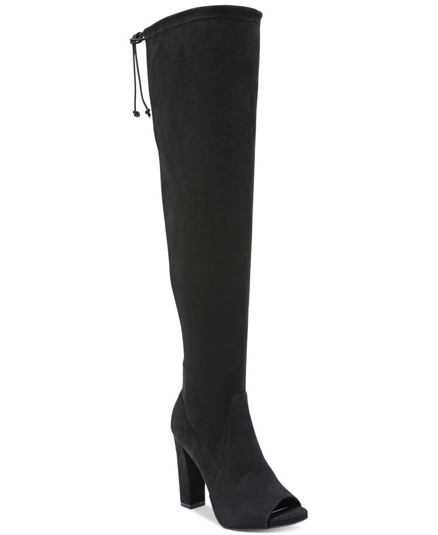 carlos santana black knee high boots