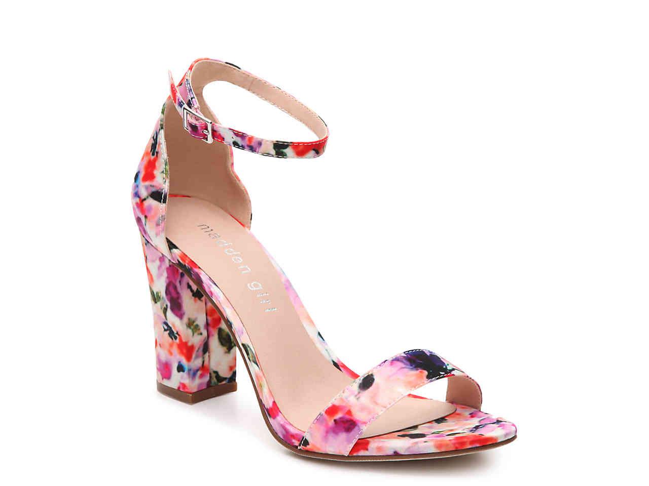 multi colored block heels