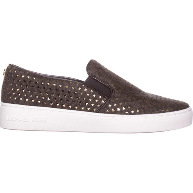 michael kors brown slip on sneakers