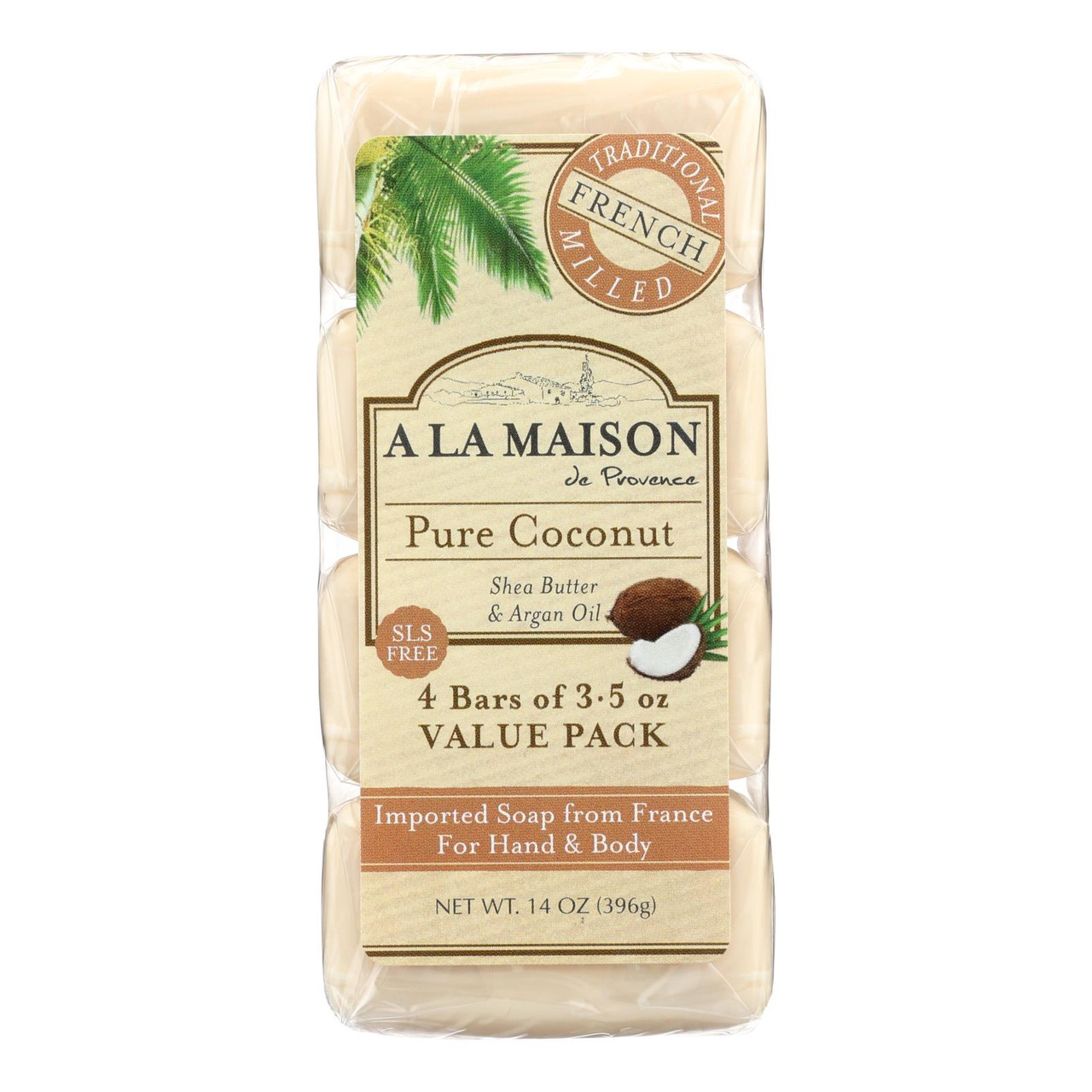 Image of A La Maison - Bar Soap - Pure Coconut - 4/3.5 Oz