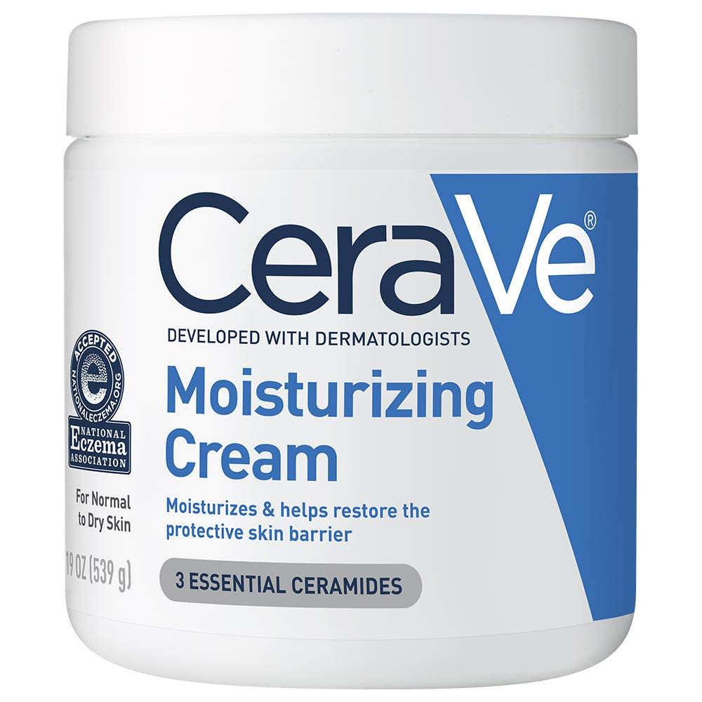 Image of CeraVe Moisturizing Cream | Body and Face Moisturizer for Dry Skin | Body Cream with Hyaluronic Acid, Niacinamide, and Ceramides | 19 Ounce