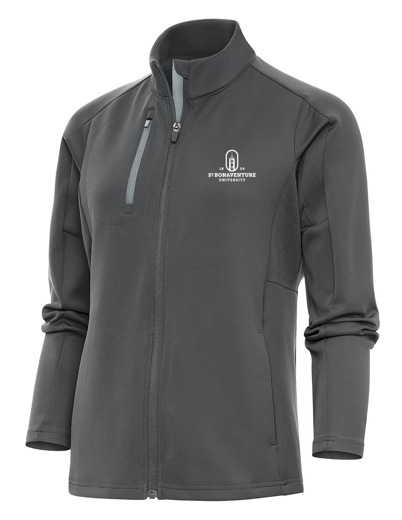 St. Bonaventure Women's Generation Full Zip Jacket-Brown/White/Silver