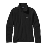 WOMEN'S MICRO D 1/4 ZIP FLEECE-BLACK