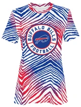 Zubaz Buffalo Bills Women's Zebra 2-Team Color-White/Red/Blue