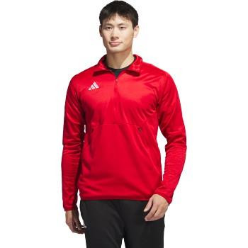 M SIDELINE 1/4 ZIP - POWER RED