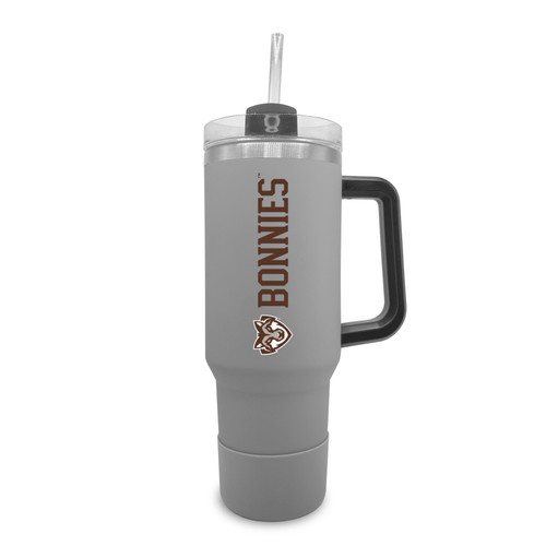 St. Bonaventure Bonnies Stanley Tumbler w/ Handle & Straw (40oz)-Grey