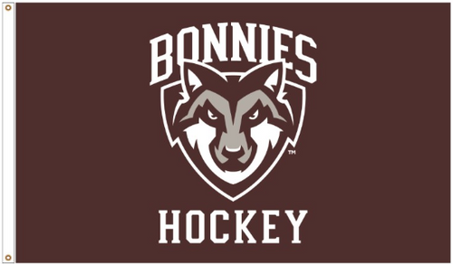 St. Bonaventure Hockey Flag-Brown/White