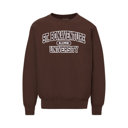 St. Bonaventure University Alumni Pro-Weave Crewneck-Brown